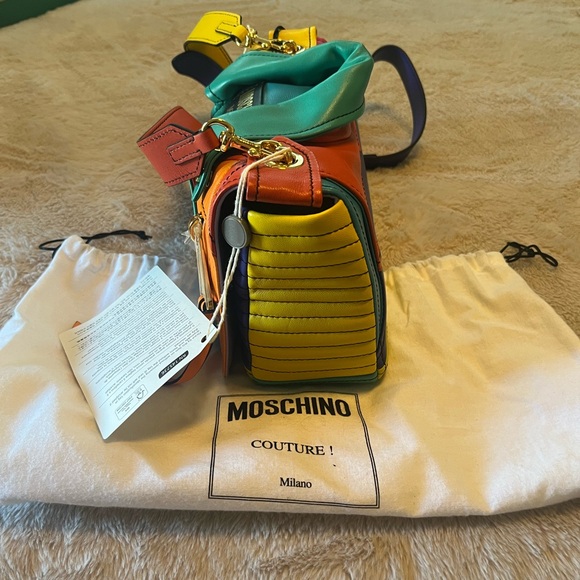 Moschino Yellow and Blue Mini Bag with Bold Design - Picture 6 of 6